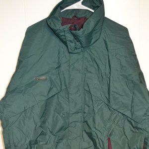 Columbia Whirlibird Mens Vintage Green Hard Shell Jacket Ski Winter Size XL